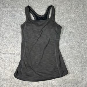 prAna Top Womens XS Black Heather Racerback Becksa Tank Yoga Built-in-Bra